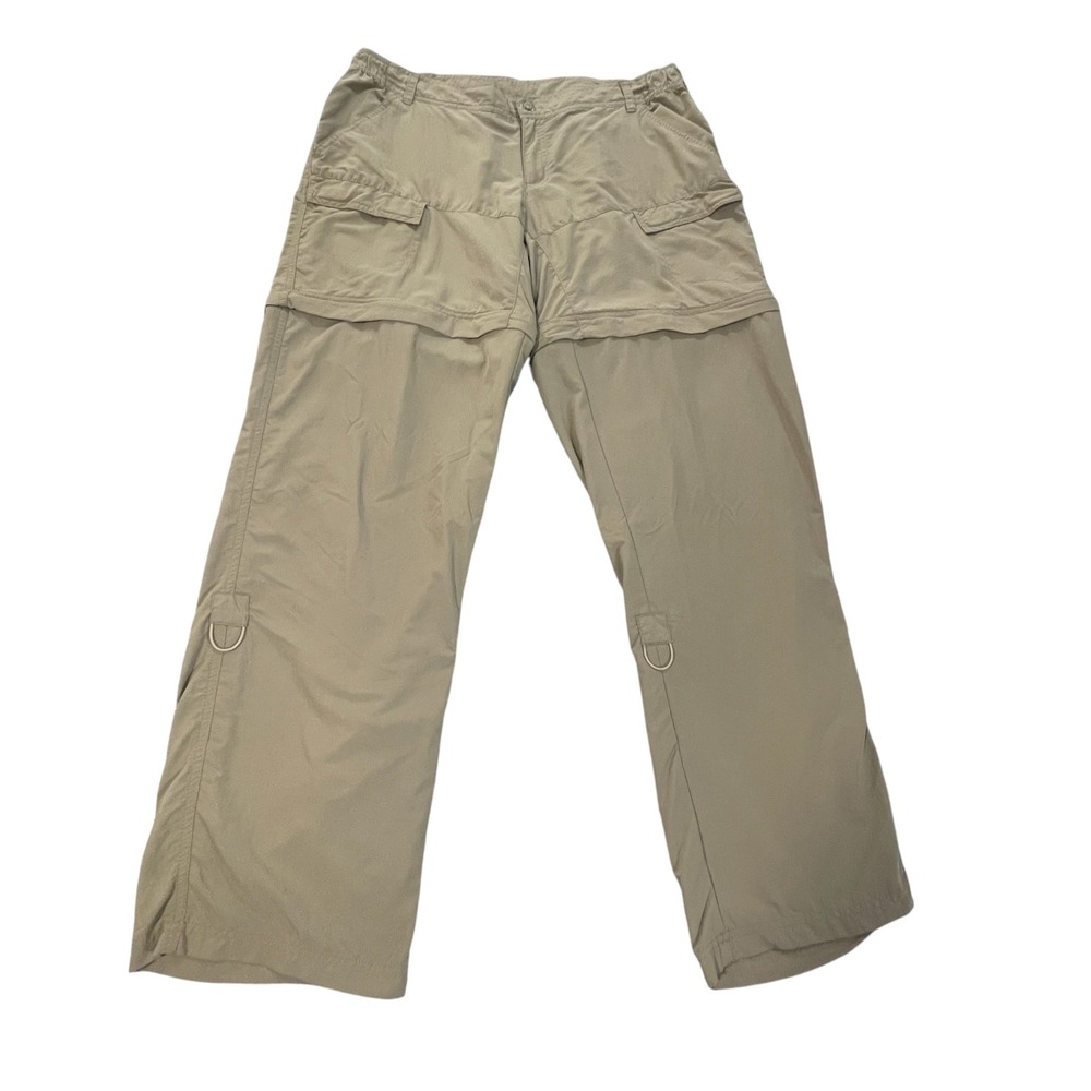 World Wide Sportsman Womens Khaki Convertible Zip Off Cargo Pants L 34x32